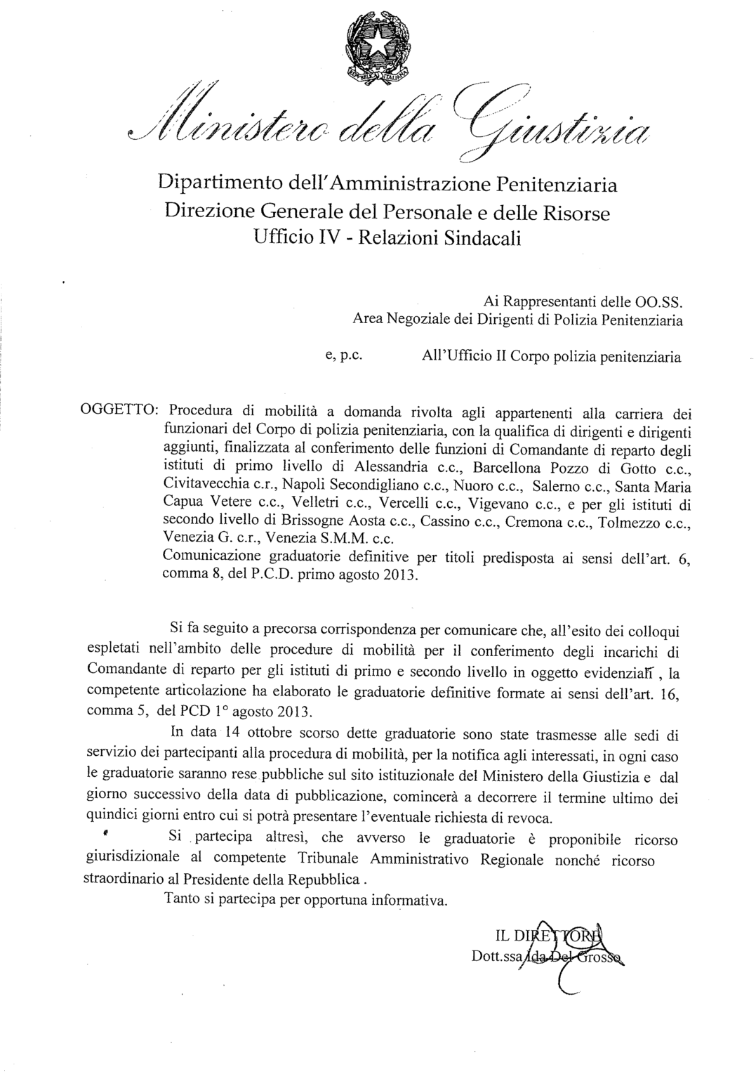 Nota N.0394717.U Del 19.10.2022.Procedura Di Mobilità A Domanda ...